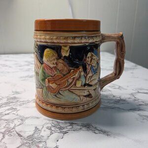 Vintage 6 Inch Ceramic German Style Beer Stein Mug Made In Japan